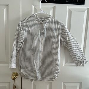 UNIQLO Striped Band Collar women 's Shirt